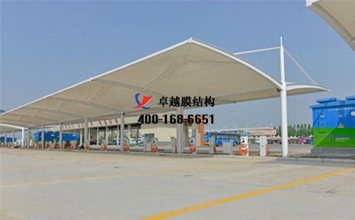 ?？h膜結(jié)構(gòu)充電站樁停車棚/雨棚【?？h漢生食品有限責(zé)任公司等】工程設(shè)計施工案例